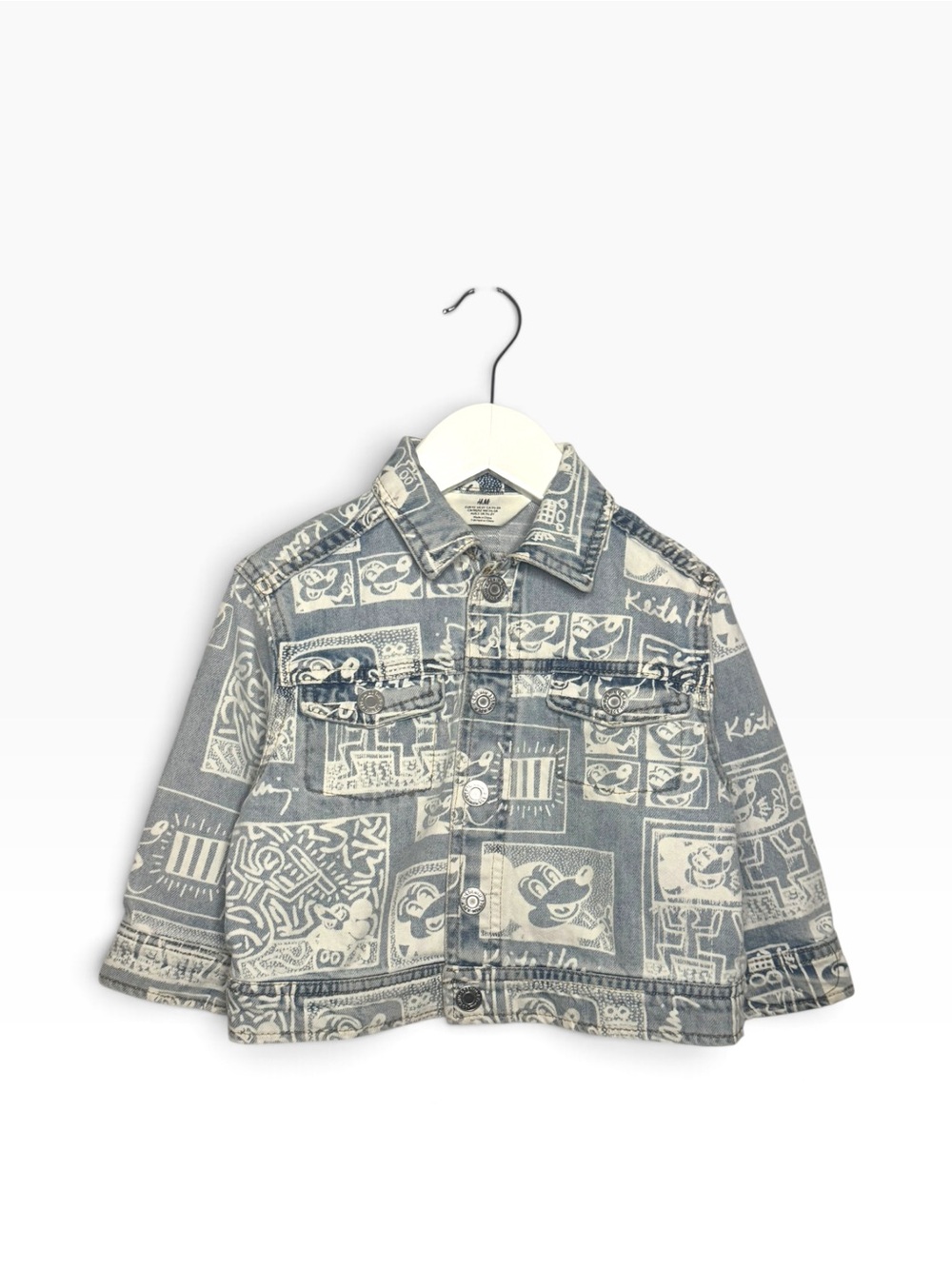 🐭 H&M Kids Disney x Keith Haring Denim Jean Jacket size 2T